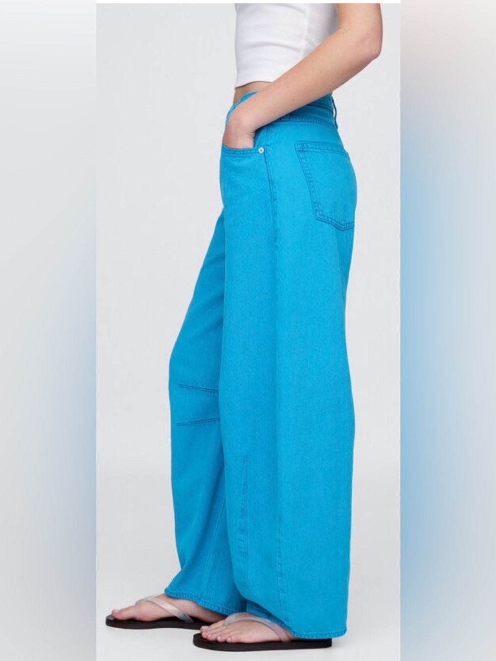 GAP High Rise UltraSoft Jeans - True Cyan Blue - Picture 4 of 7